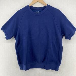 VERMONT COUNTRY STORE Sweatshirt Womens M Fleece Short Sleeve Pullover Blue NEW